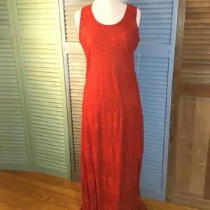 Sharagano Noir red maxi dress NWT